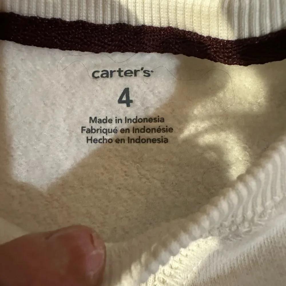 Carter's White Sweatshirt with Mighty Cool Print Sz 4T